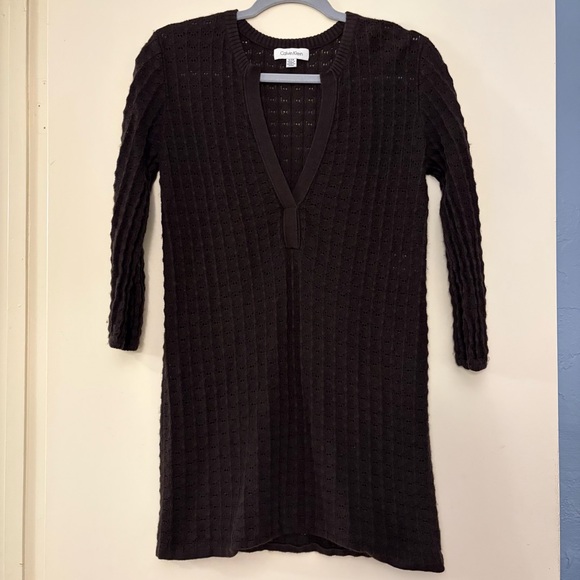 Calvin Klein Dresses & Skirts - Calvin‎ Klein Women’s  Brown Wool, Cotton & Cashmere Mini Knit Dress, size s